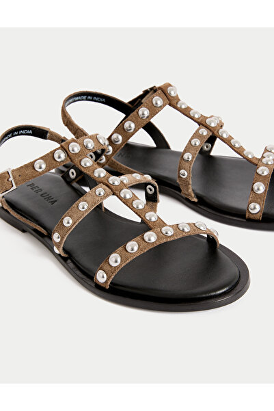 Marks & Spencer Süet Düz Gladyatör Sandalet