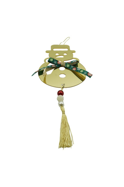 Toolsy Ornament de Crăciun, Flippy, Om de zăpadă, Auriu, Strălucitor, 14*30CM...