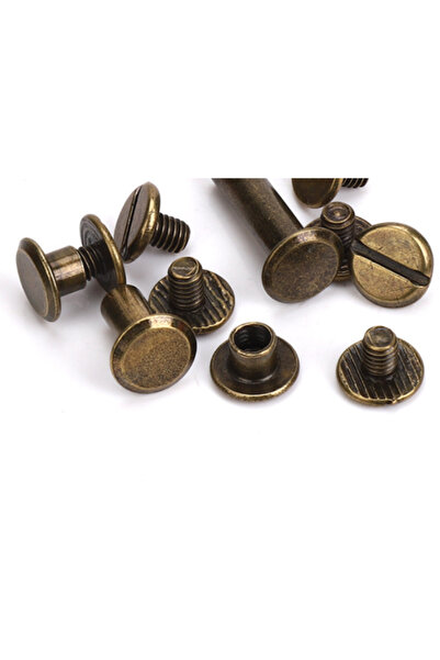 Choice5 10 مجموعات من مسامير برشام صلبة من النحاس العتيق مقاس 5 × 10 مم، مناس...