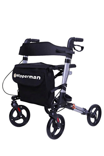 WİPPERMAN 502 Model Alüminyum Yürüteç – Gri Renk, Lüks Rollator, Yaşlılar İçi...