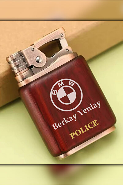 Police Kişiye Özel İsimli Araç Baskılı Retro Görünümlü Lüks Benzinli Çakmak