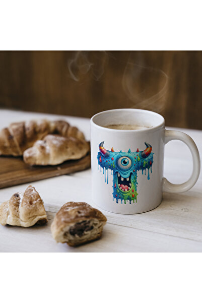 Kupa كوب على شكل حرف T، هدية كوب على شكل حروف وحوش لطيفة من البورسلين