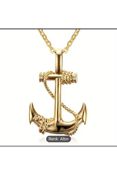 ORGANICYOU YIWUSHI 1 Adet Vintage Boy's Navy Anchor Hip Hop Titanyum Çelik Çapa Kolye