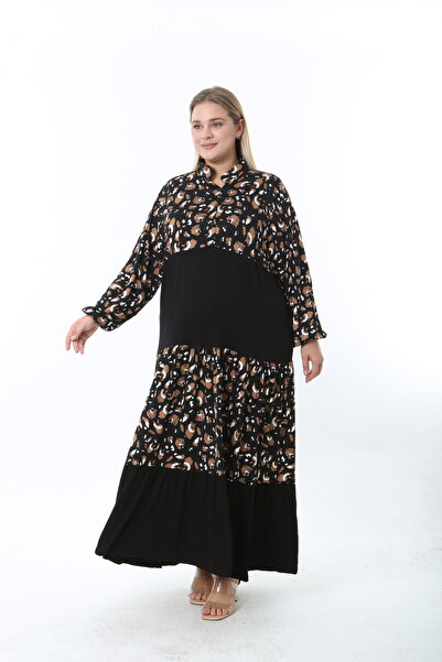 XL Modam Women's Patterned Lycra Plus Size Dress