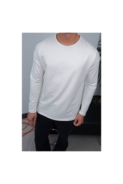perasttesktil Men's Oversized Basic Two Thread Sweatshirt