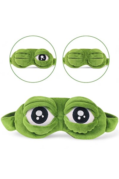 zioda smart essentials Mască de somn pentru copii, Zioda Smart Essentials®, reglabilă, design 3D distractiv cu broască, verde