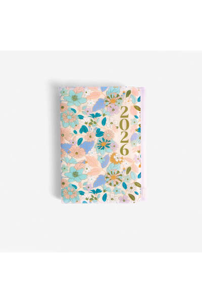 Flying Tiger Copenhagen Pastel Çiçekli Kilitli 2026 A6 Ajanda