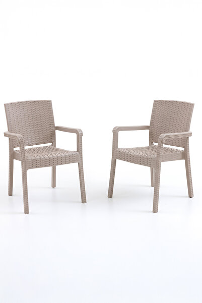 Evdemo King 2'li Rattan Sandalye Cappuccino