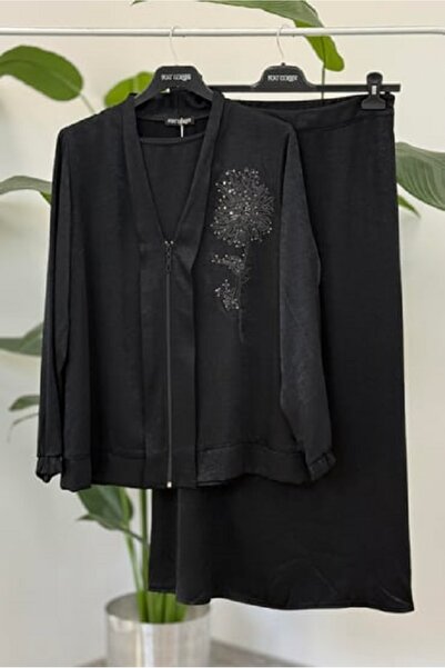 FUAT GÜRSEN بدلة فوات غورشن 4712 مزينة بالترتر والزهور مع سحاب