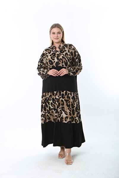 XL Modam Women's Patterned Lycra Plus Size Dress