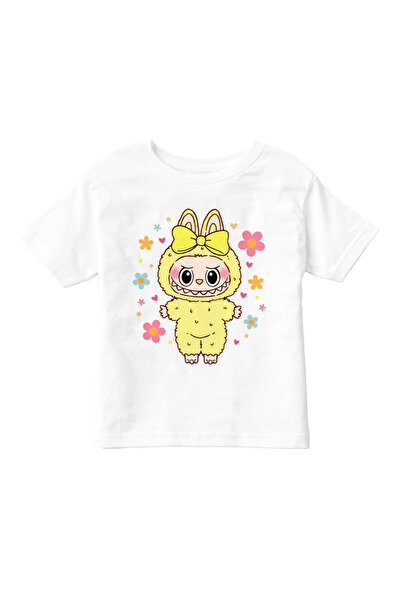 OEM Tricou copii unisex alb cu imprimeu Labubu, 100% bumbac, alb, 524