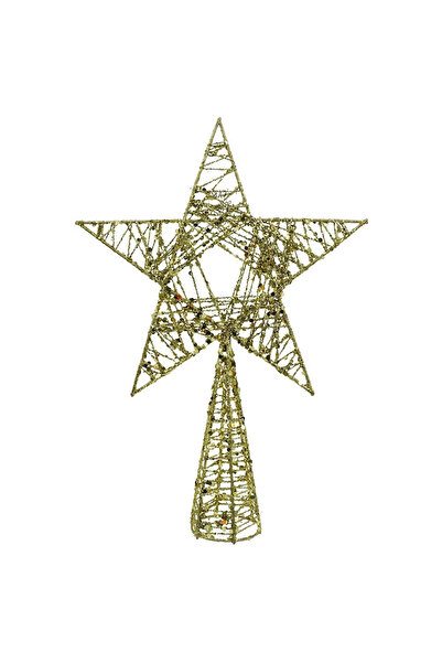 Toolsy Vârf decorativ pentru brad de Crăciun, auriu, formă de stea, ambalat, ...