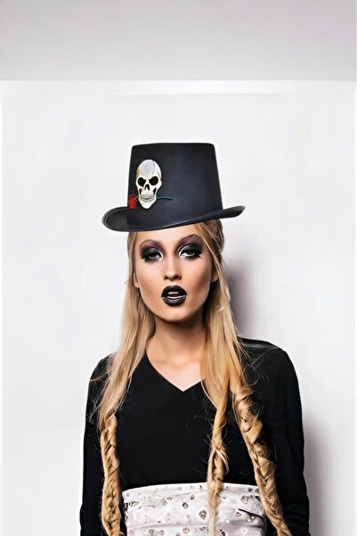 PARTİ SEPETİ Καπέλο Χάλογουιν με φιγούρα κρανίου