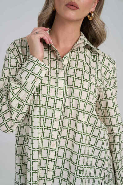 Couture de Marie Women's casual shirt with modern geometric print – Petra