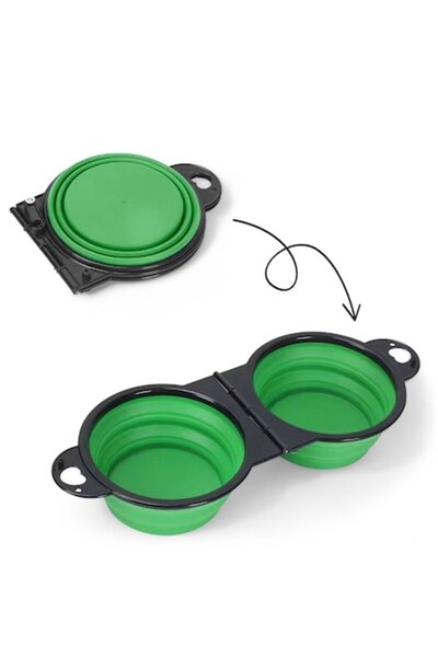 zioda smart essentials Bol dublu pliabil din silicon pentru animale de compan...