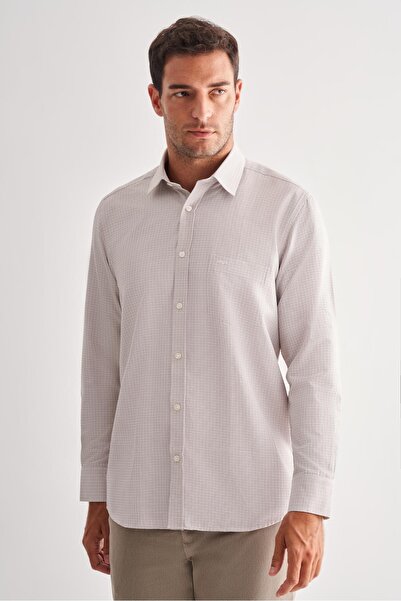 İmza Cămașă clasică cu mânecă lungă, cu guler dur, bej, cu buzunare, 1004255163