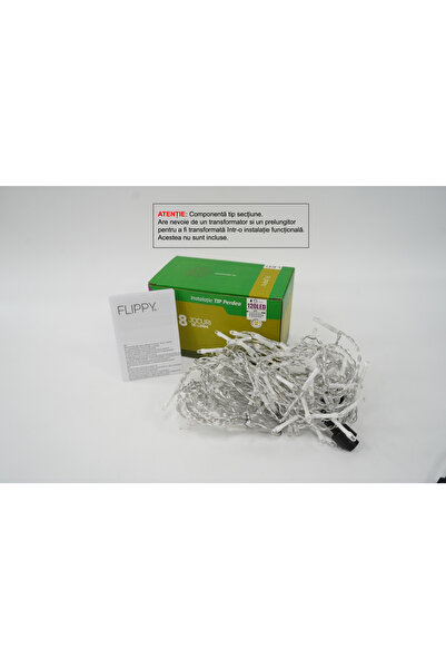 Flippy Secțiune de instalare de Crăciun, tip cortină, 8 efecte luminoase, 2m ...