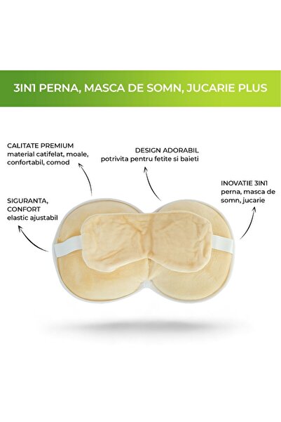 zioda smart essentials Set 3in1 travel pillow for kids, Zioda Smart Essentials, ergonomic design with sleep mask and toy