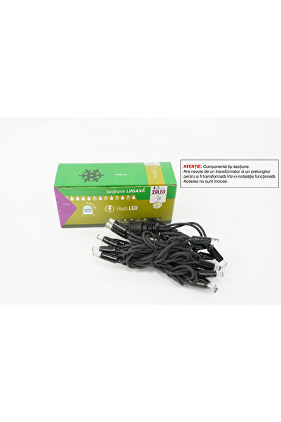 Flippy Secțiune de instalare de Crăciun tip liniar, cu bliț, 2 m, 20 LED-uri,...