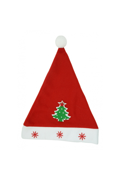 Flippy Santa Claus hat, Flippy, with Christmas tree pattern and snowflake ornament, red, universal size, te