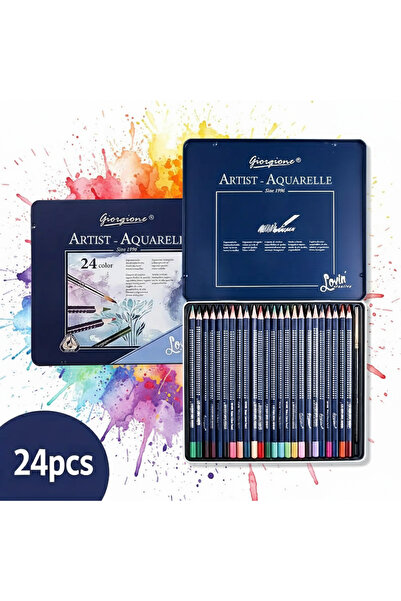 Art Tone Giorgione Artist Aquarelle Sulu Boya Kalemi 24 Renk Metal Kutu