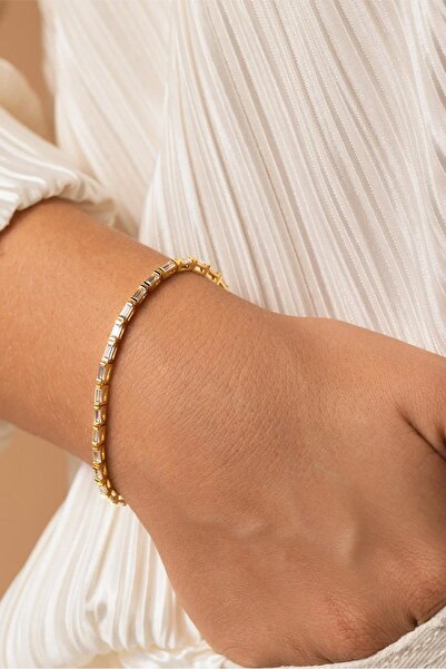 New Obsessions Macy Uzun Taşlı Modern Su Yolu Bileklik-7 mm Taşlı