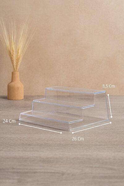 Mutfak Köşesi Clarista 3-Tier Spice and Cosmetic Stand, Plexiglass Spice Rack, Stylish and Practical Organizer