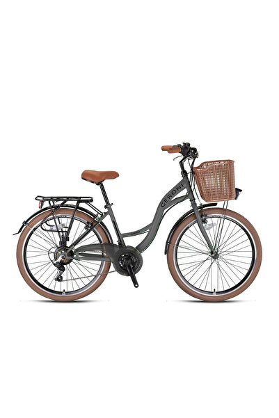 Geroni SIRIO - 26" City Bike - 21 Vites - V.B. - Nardo Gri - Siyah Shimano