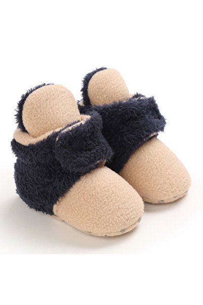 Superbaby Κρεμ και μπλε ναυτικό μωρουδιακά παπουτσάκια για τα πρώτα βήματα, μ...