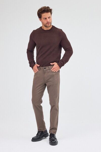 İmza Haki 5 Cep Düz Paça Pamuklu Slim Fit 5 Cep Casual Pantolon 1003255154