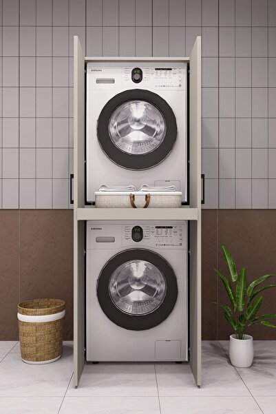 DEMİRBAL MOBİLYA Mdf Çamaşır Makinesi Kurutma Makinesi Dolabı Çekmeceli Kapak...