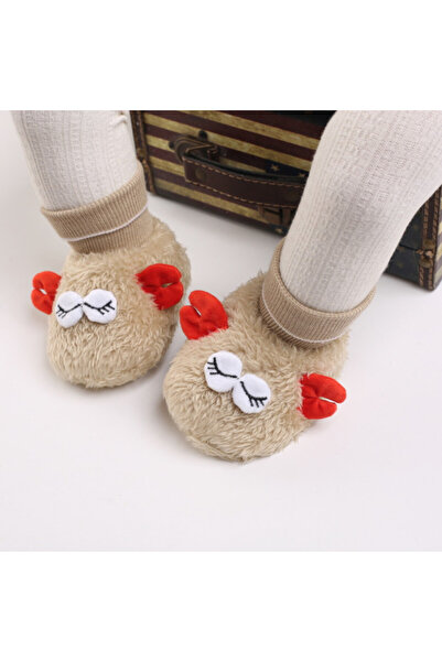 Superbaby Cream baby booties - Funny face