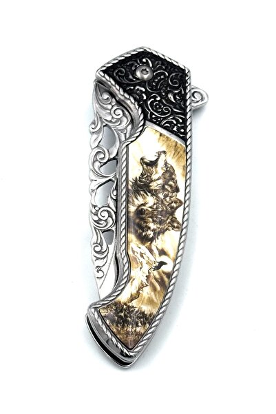 Nokta Outdoor KAMP OUTDOOR İŞLEMELİ AYI MODEL MTECH ÇAKI 20,7 CM KİLİTLİ KEMER KLİPSLİ