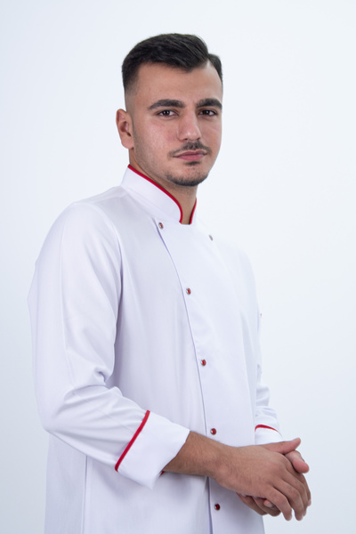 Das Uniform Buttoned Piping Chef Shirt Cook Uniform Chef Cook Uniform
