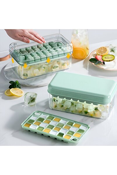 Flippy Ice Box Set Flippy, Home Use, 1 Ice Tray with Airtight Lid and Scoop, 23.5x13.3x10 cm, Green