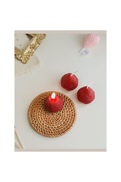 Flippy Set of 9 Scented Candles - Strawberry Model, Burn 30-45 min, 117 g, 9.3x9.3x3.8 cm, Red