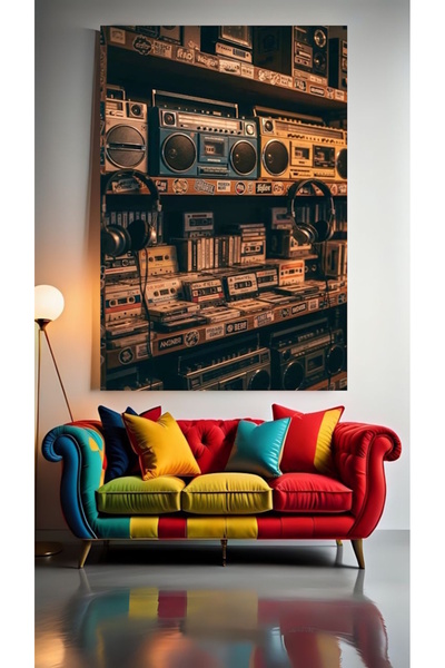 özkacar KASETÇALAR TEYP V1 Ev Duvar Salon Güzellik Salonu Ofis Dükkan Dekaras...