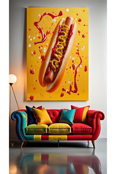 özkacar SANDWICH CU SOS DE KETCHAP HOT DOG Acasă Perete Salon Salon de înfrum...