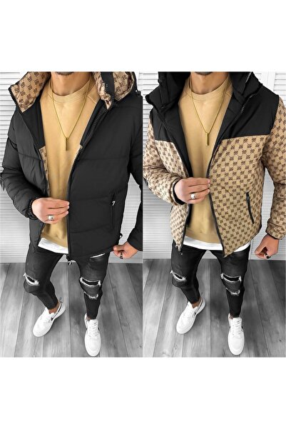 dehaine Winter jacket, for men, black, with 2 sides, A68