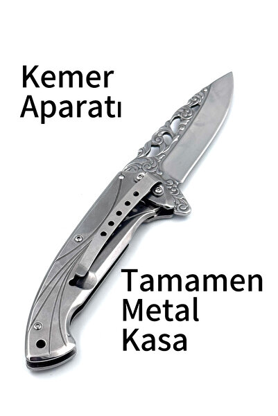 Nokta Outdoor KAMP OUTDOOR İŞLEMELİ AYI MODEL MTECH ÇAKI 20,7 CM KİLİTLİ KEMER KLİPSLİ