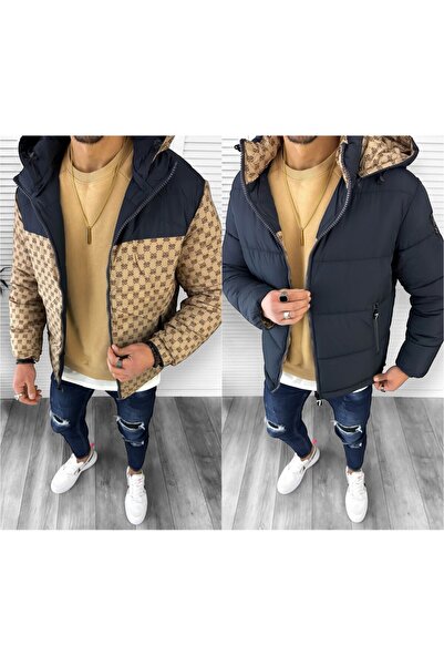 dehaine Geaca iarna, pentru barbati, neagra, cu 2 fete, A68