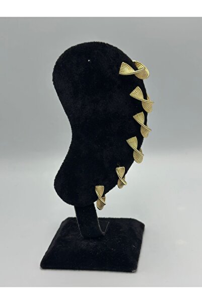 MyladyAccessoriess طقم أقراط ذهبية مكون من 6 قطع من تريتاك بلاك