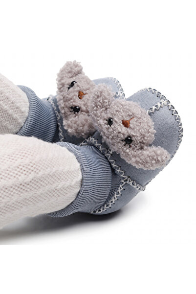 Superbaby Gray fur booties for babies - Oita