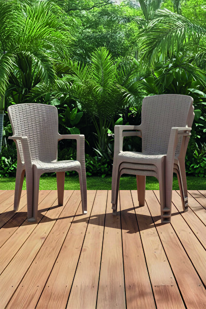 Evdemo Side 4'lü Rattan Sandalye Cappuccino