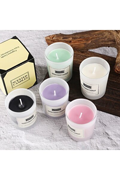 Flippy Scented Candle Flippy, Translucid Jar, 6.2 x 5.2 cm, Sandalwood Scent, Black