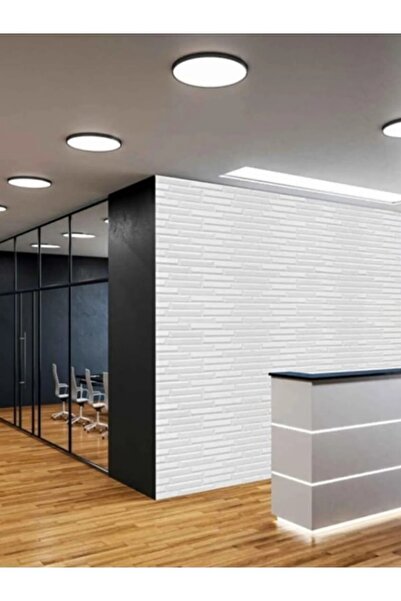 UKAB DEKOR Kendinden Yapışkanlı 3D Beyaz Piramit Desen Dekoratif Duvar Paneli