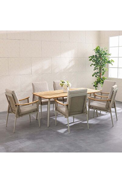 Danube Home طقم طعام خارجي سافانا (شخص واحد + ستة أشخاص) | أثاث فناء من الألو...