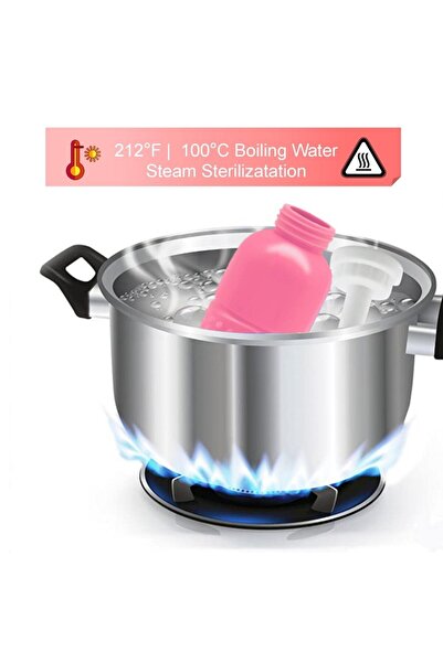 Flippy Bideu portabil pentru igienă intimă, 450 ml, cu capac și inoxidabil galben, 29,5x7 cm, roz