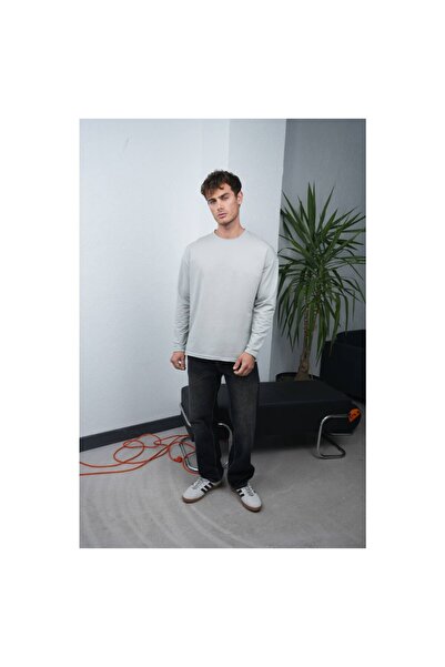 perasttesktil Men's Oversized Basic Two Thread Sweatshirt