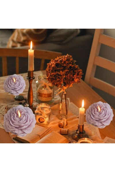 Flippy Scented Candle, Flippy, Rose Pattern, Burns 10h, 70 g, 7.5 x 3.5 cm, Lavender Scent, Lilac